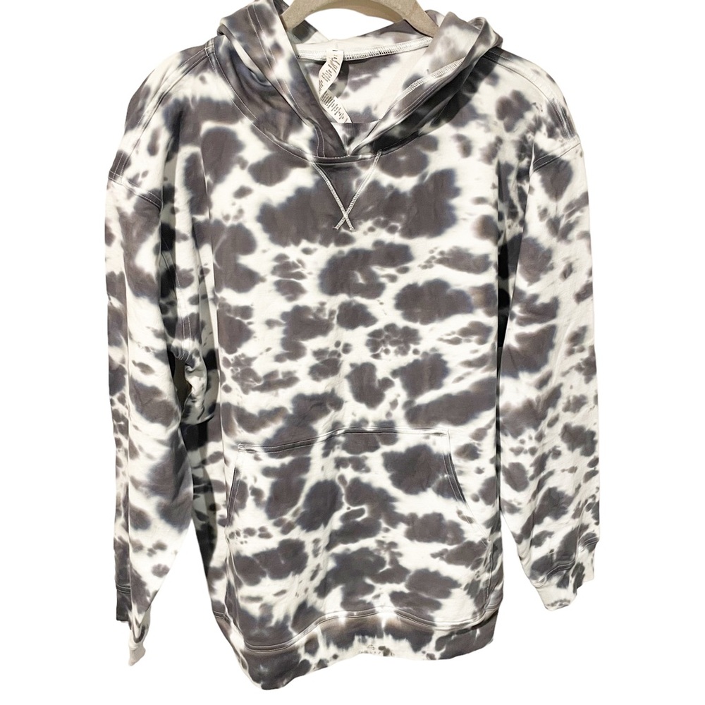 Lululemon Size 10 2 All Yours Hoodie Tie Dye Sweatshirt Gray Long Sleeve Top NEW